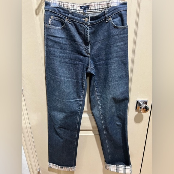 Burberry London Signature Cuff Jeans! Sz 8 - Picture 1 of 8